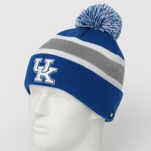 Kentucky Wildcats Pom Pom Beanie‎ Hat Blue White Gray Knit OSFA 47 Brand NCAA UK